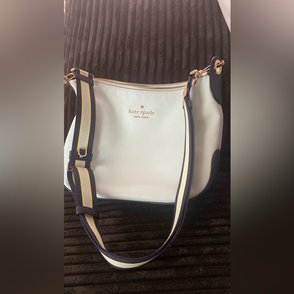 Kate Spade ♠️ Baby blue, Navy blue, Neon Yellow Crossbody Bag